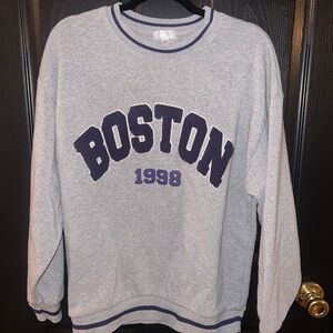 Kiss Heather Gray Boston Crewneck Sweater